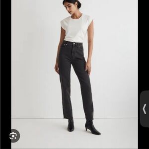 Madewell perfect vintage straight leg jeans in lunar wash